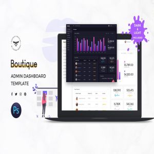 电商网站管理后台UI设计模板 Boutique Admin Dashboard UI Kit