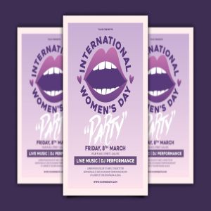 国际妇女节纪念日活动传单PSD模板 International Women’s Day Flyer
