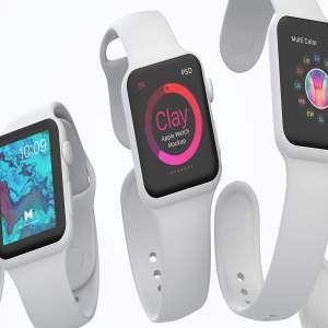 Apple Watch智能手表APP应用UI设计屏幕演示样机08 Clay Apple Watch Mockup 08插图1