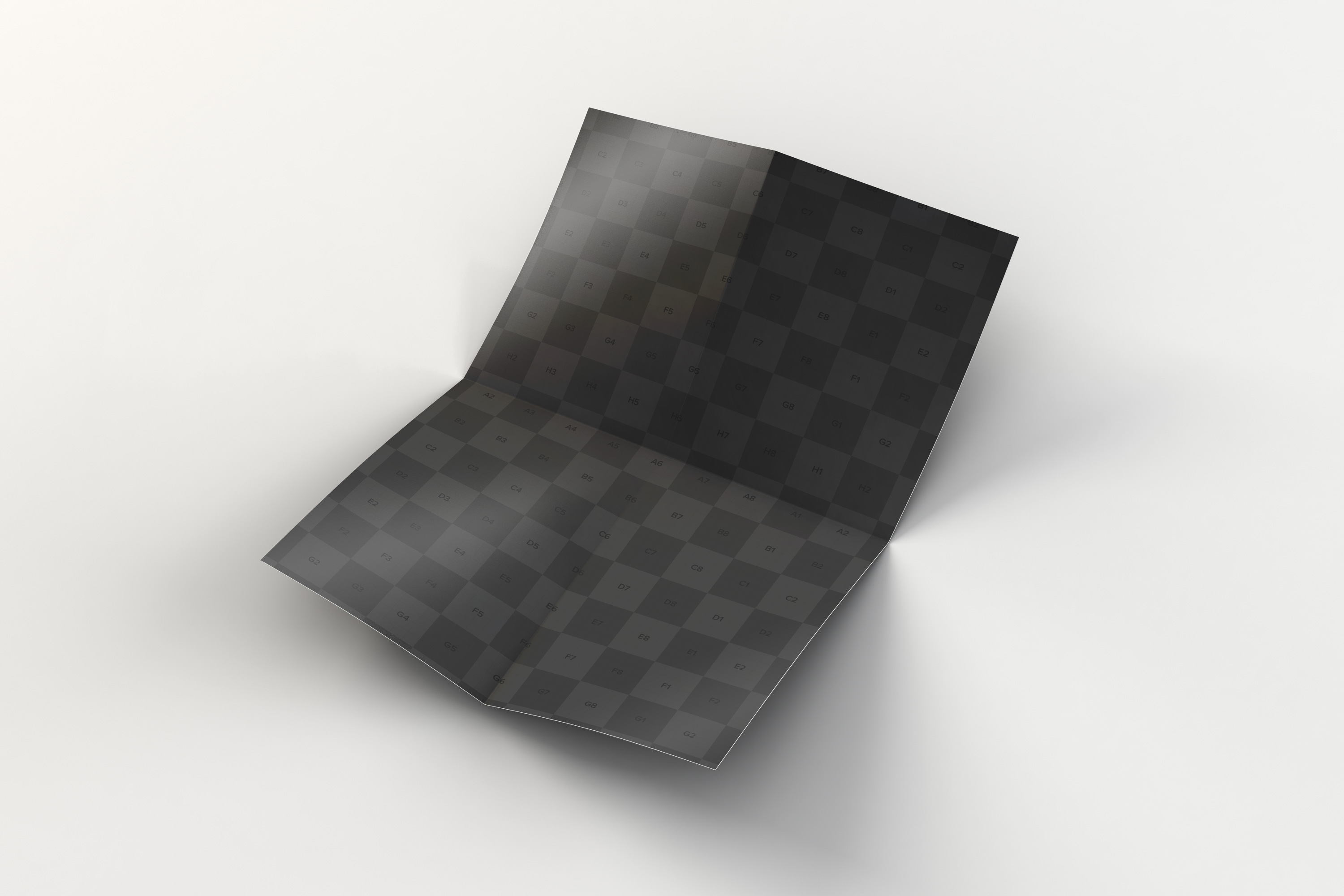 折叠展开效果A4纸张样机模板 Unfolded A4 Paper Mockup