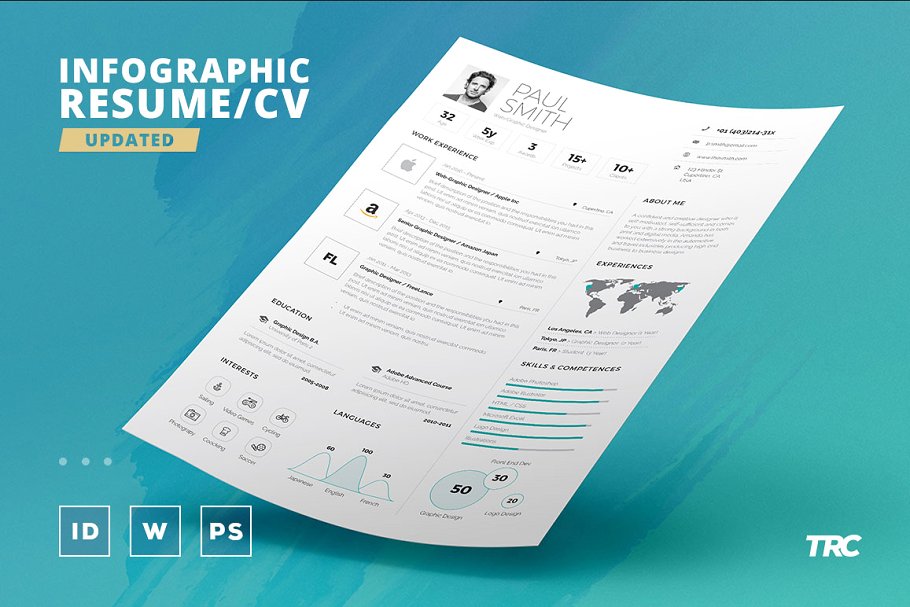信息图表类型简历模板 Infographic Resume/Cv Template Vol.6