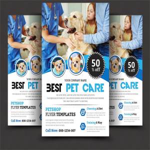 宠物医院护理机构宣传传单模板 Pet Care Flyer Templates