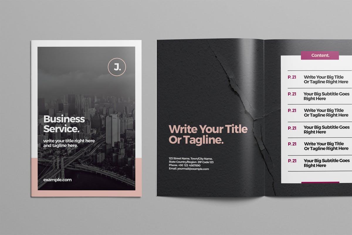 懒人设计师必备企业画册设计INDD模板 Business Brochure Template