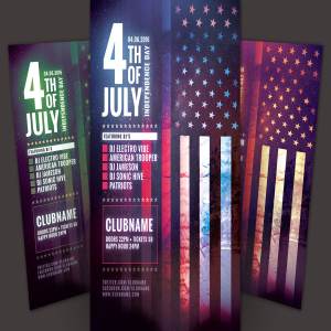 美国独立日活动海报设计模板 Fourth of July Flyer Template