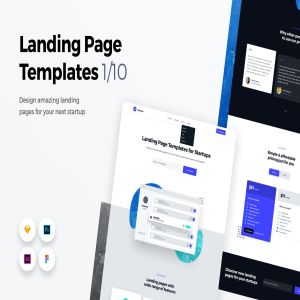 创意网站着陆页UI设计模板套装v1 Landing Page Templates – Web UI Kit – 1