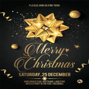 时尚简约的新年圣诞节派对海报模板 Christmas New Year Party Flyer [psd]