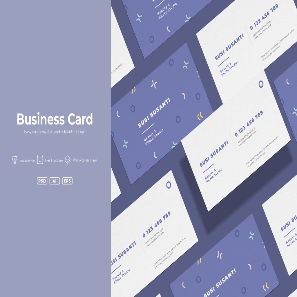 极简孟菲斯设计风格企业名片设计模板v1 ISC – Business Cards.v01插图