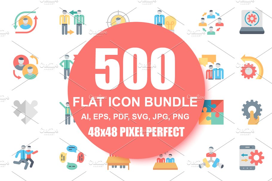 应用程序Web扁平化设计图标 App Flat Web Icons