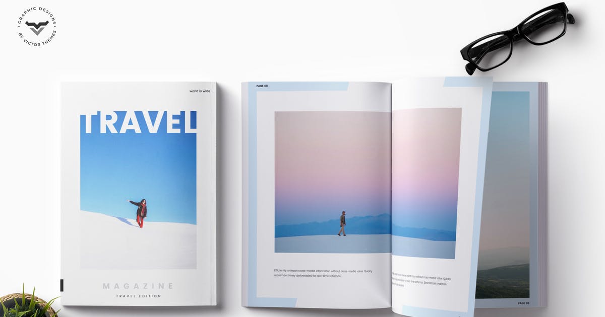 旅行摄影/旅游杂志设计模板 Travel Magazine
