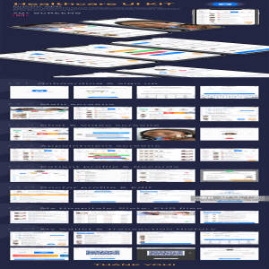 一流设计素材网下午茶：专业健康医疗护理相关的APP UI KIT [XD]