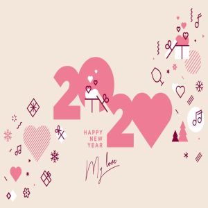 2020新年贺卡矢量设计模板v5 Happy New Year 2020 greeting card插图2