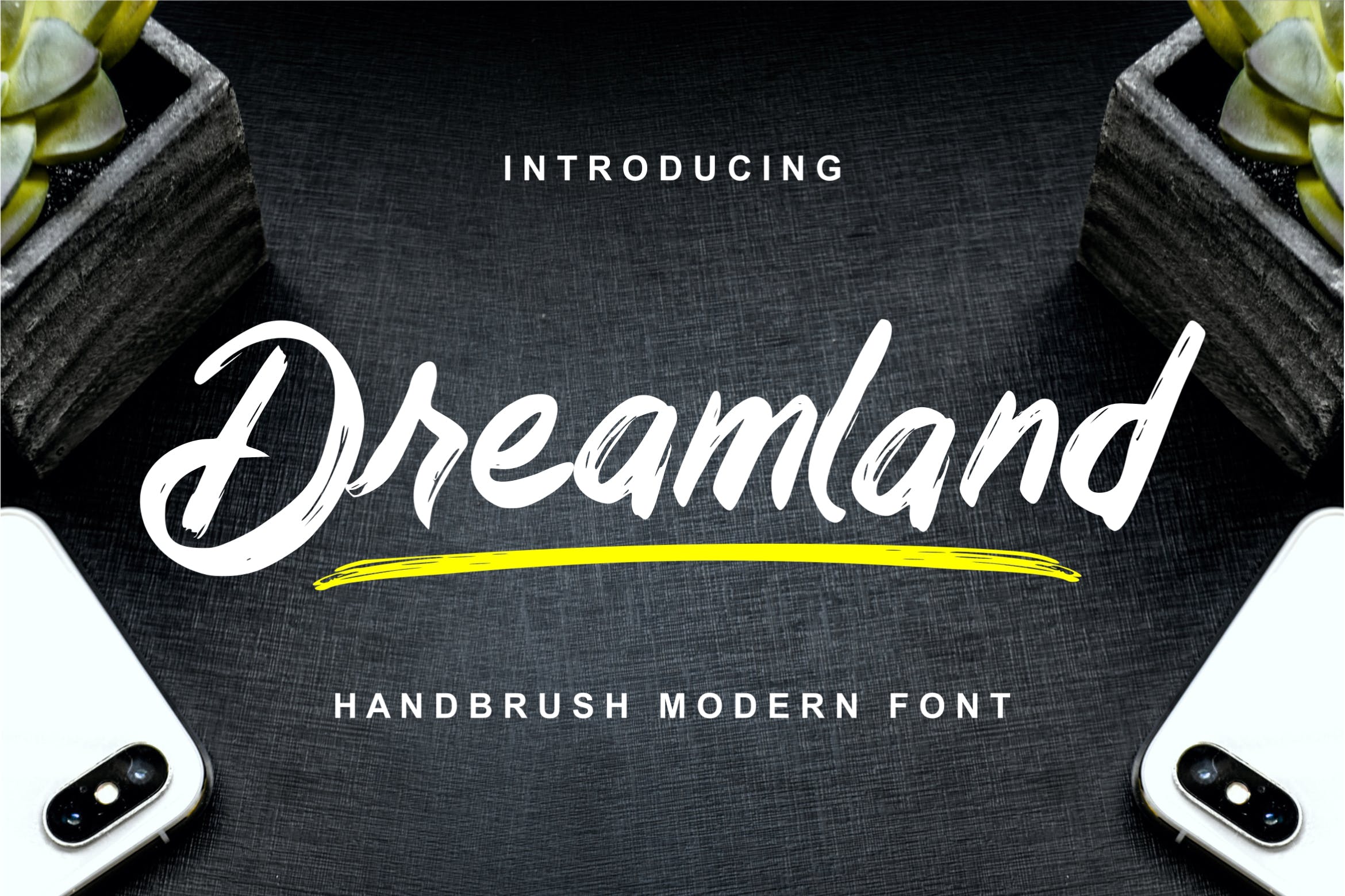 英文创意手绘笔刷字体下载 Dreamland – Handbrush Modern Font
