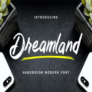 英文创意手绘笔刷字体下载 Dreamland – Handbrush Modern Font