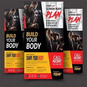 创意健身俱乐部宣传单海报设计模板 Fitness Flyer