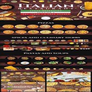 Italian Restaurant Scene Generator时尚高端的意大利餐厅场景生成器下载[psd]