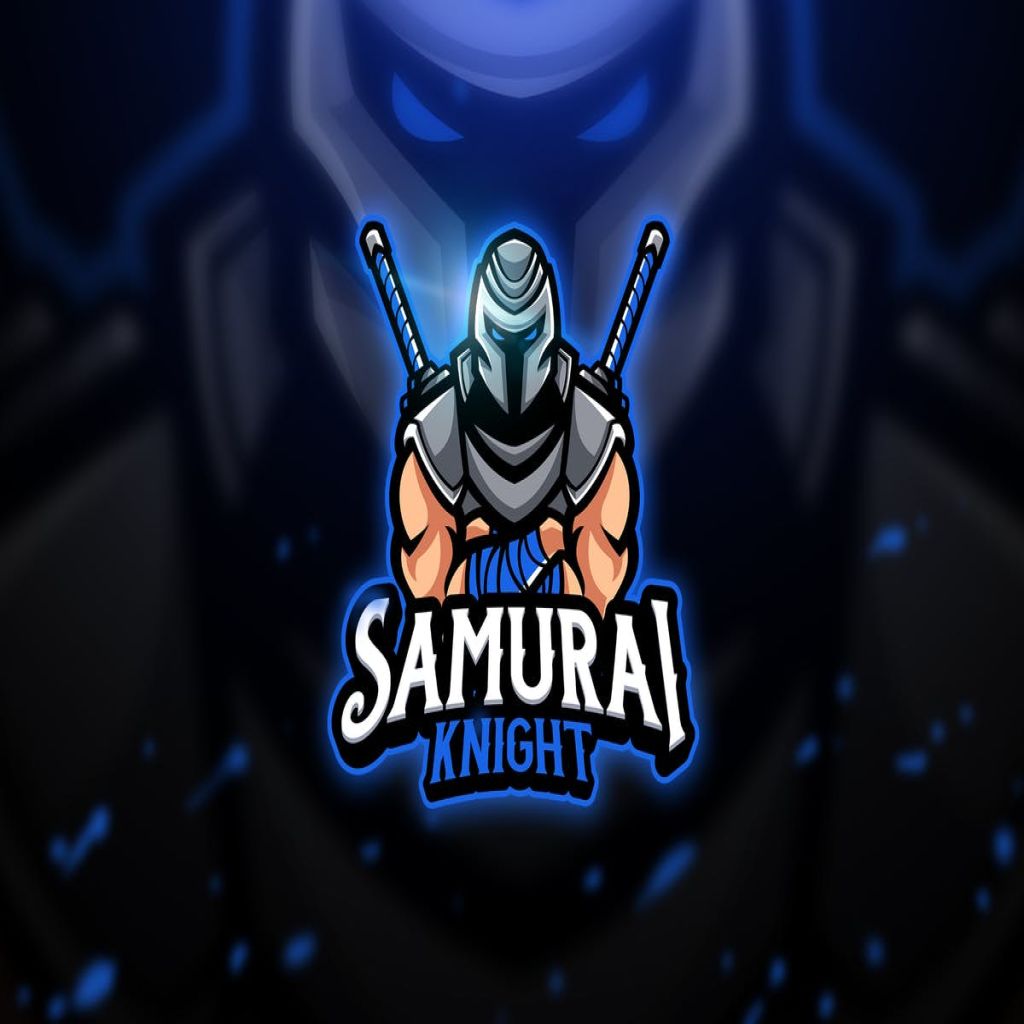 双刀骑士电子竞技队徽Logo模板 Samurai Knight – Mascot & Esport Logo插图