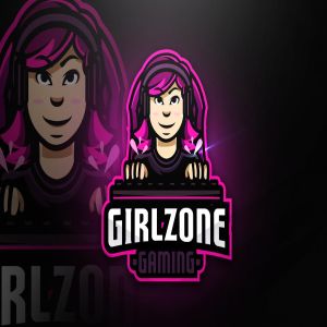 女生游戏卡通形象Logo模板 Girlzone Gaming – Mascot & Esport Logo
