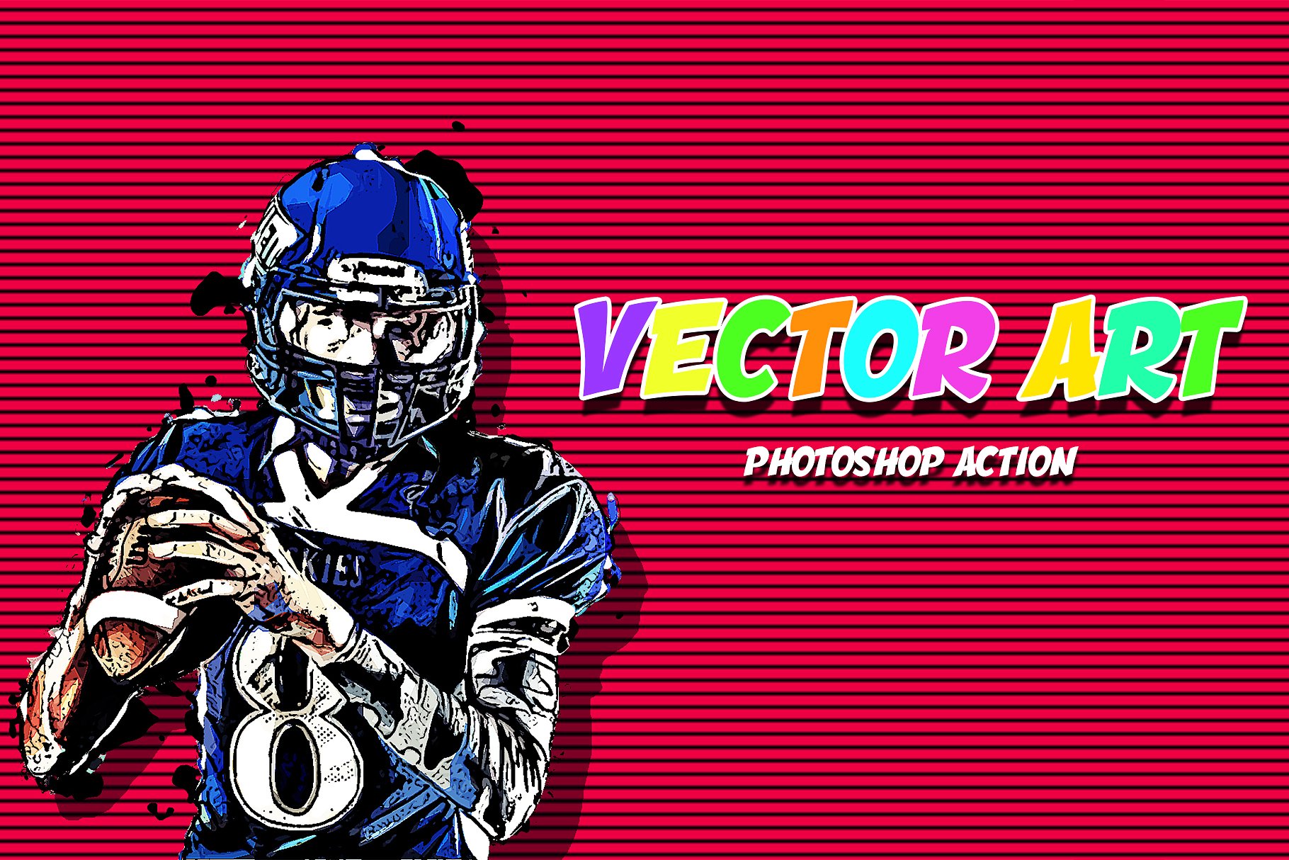 创建时尚漫画风格的矢量艺术PS动作 Vector Art Photoshop Action [atn]