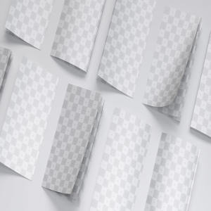 企业宣传传单设计效果图等距网格样机05 Thin Booklet Mockup 05