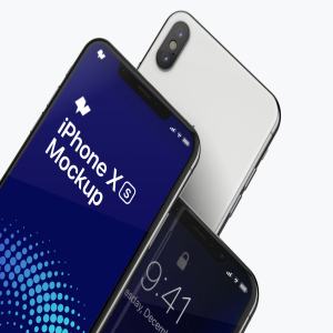 iPhone XS Max智能手机特写图样机模板02 iPhone XS Max Mockup, Close Up 02