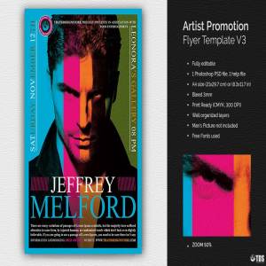 艺术家活动推广传单PSD模板 V3 Artist Promotion Flyer PSD V3