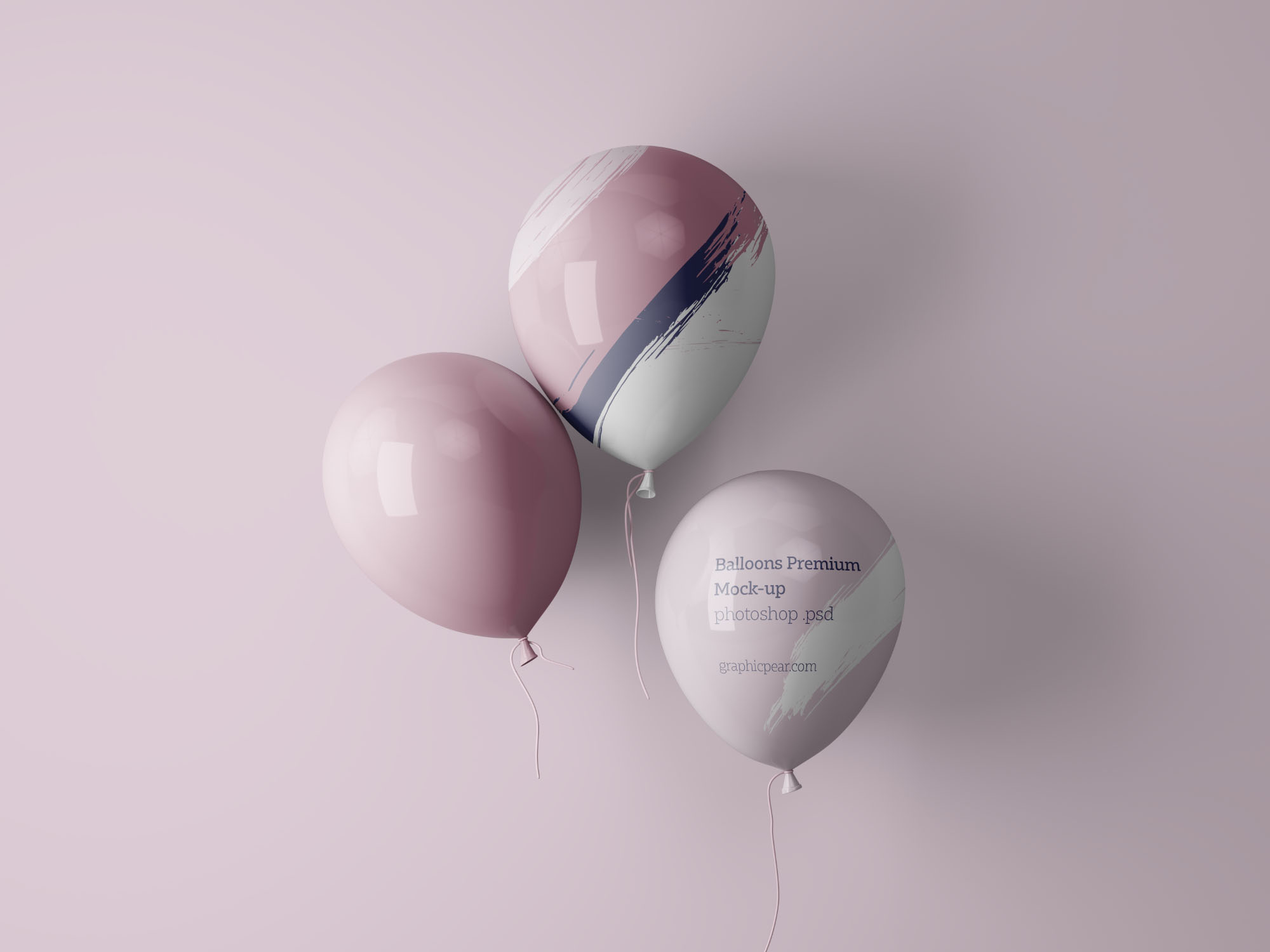 简单气球装饰元素PSD场景样机 Simple Balloons Mockup