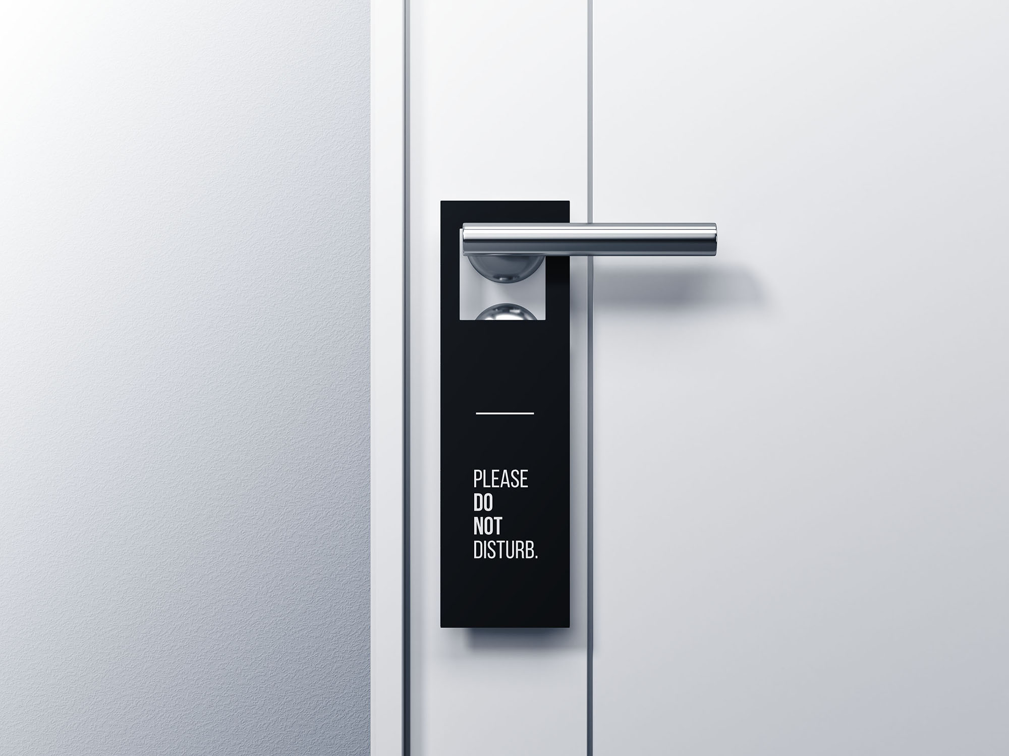 酒店创意门把手挂牌设计效果图样机模板 Door Hanger Mockup