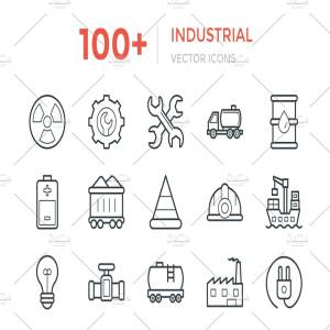 100+工业矢量图标 100+ Industrial Vector Icons