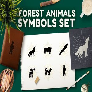 森林动物符号集 Forest Animals Symbols Set