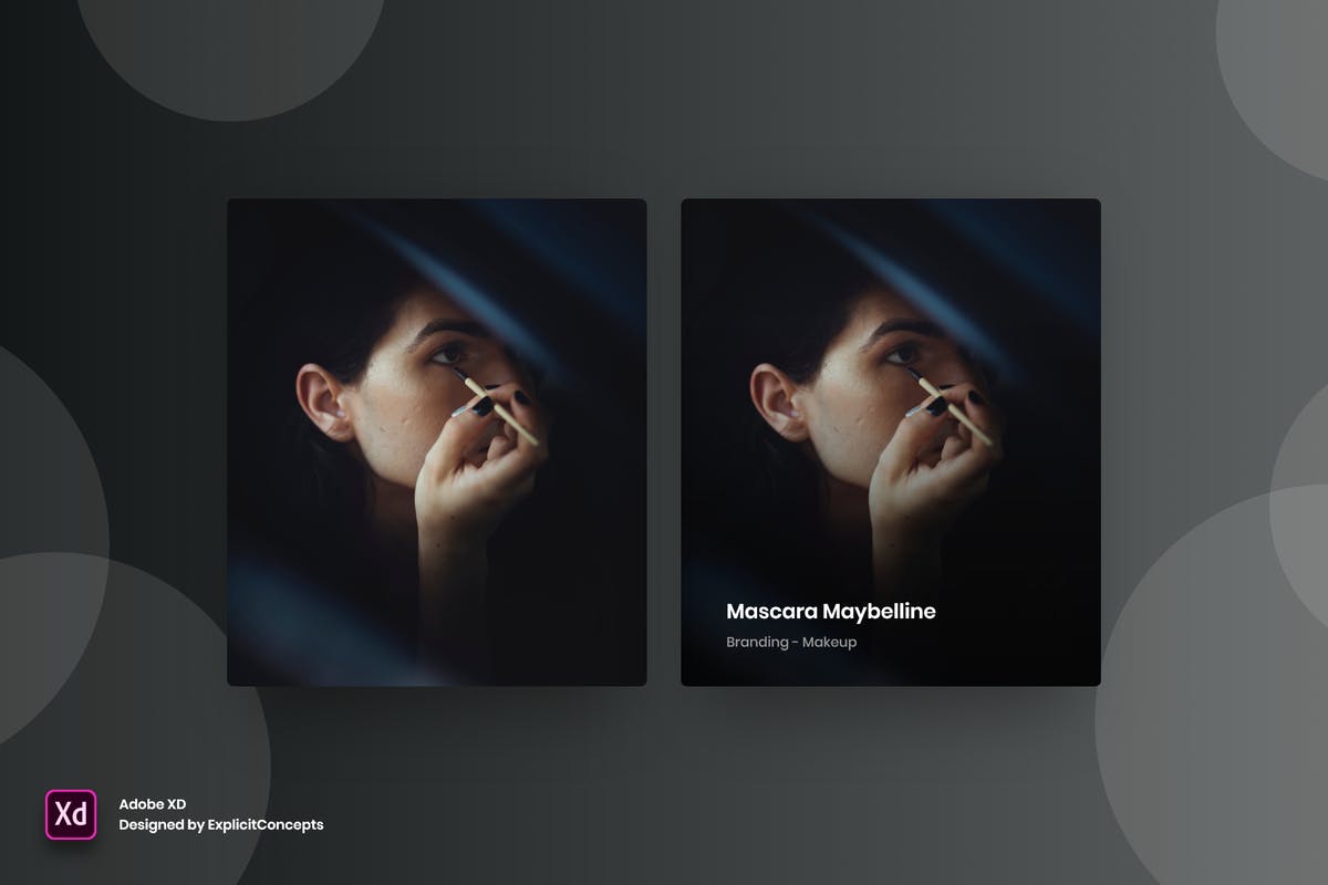 现代设计风格网站作品展示悬停状态界面设计模板Vol.1 Portfolio Hover State Vol 01 – Adobe XD