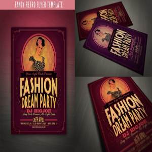 精美的复古时尚活动传单模板 Fancy Retro Flyer Template
