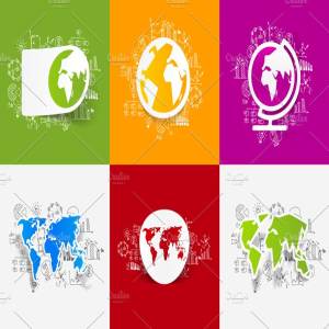 12张手绘商业公式的纸质地图贴纸 12 MAP STICKERS-business formulas