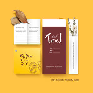 秋季元素婚礼请柬/明信片封面设计素材