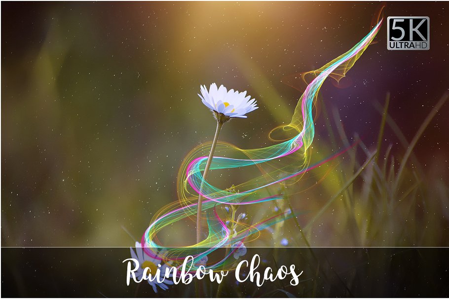 5K分辨率彩虹线条叠层背景 5K Rainbow Chaos Overlays