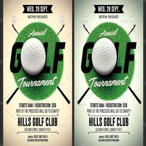 现代高尔夫比赛传单模板 Golf Tournament Flyer Template