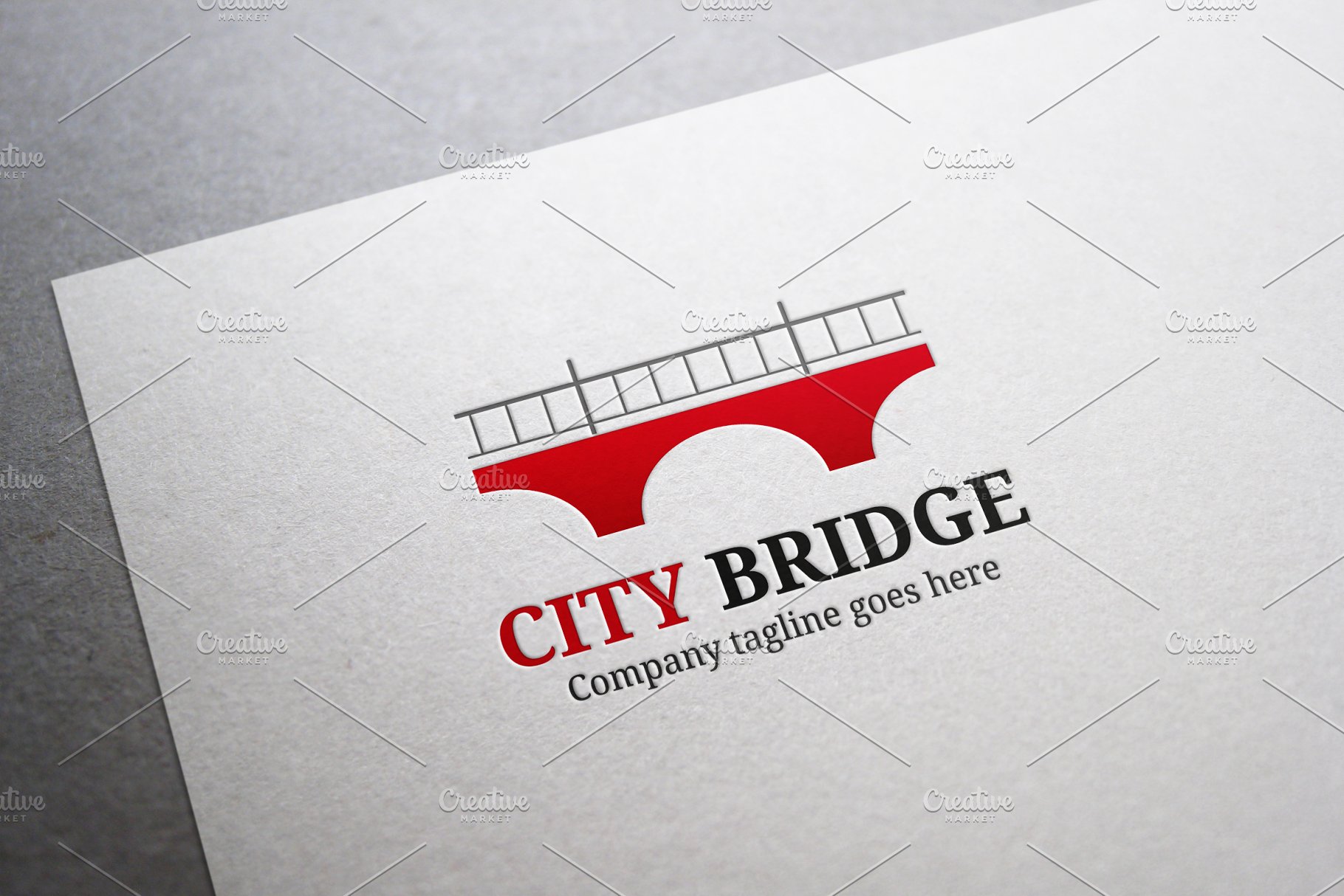时尚清晰的城市桥梁Logo模板 City Bridge Logo