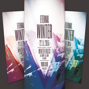 永恒冬季主题传单海报模板 Eternal Winter Flyer Template