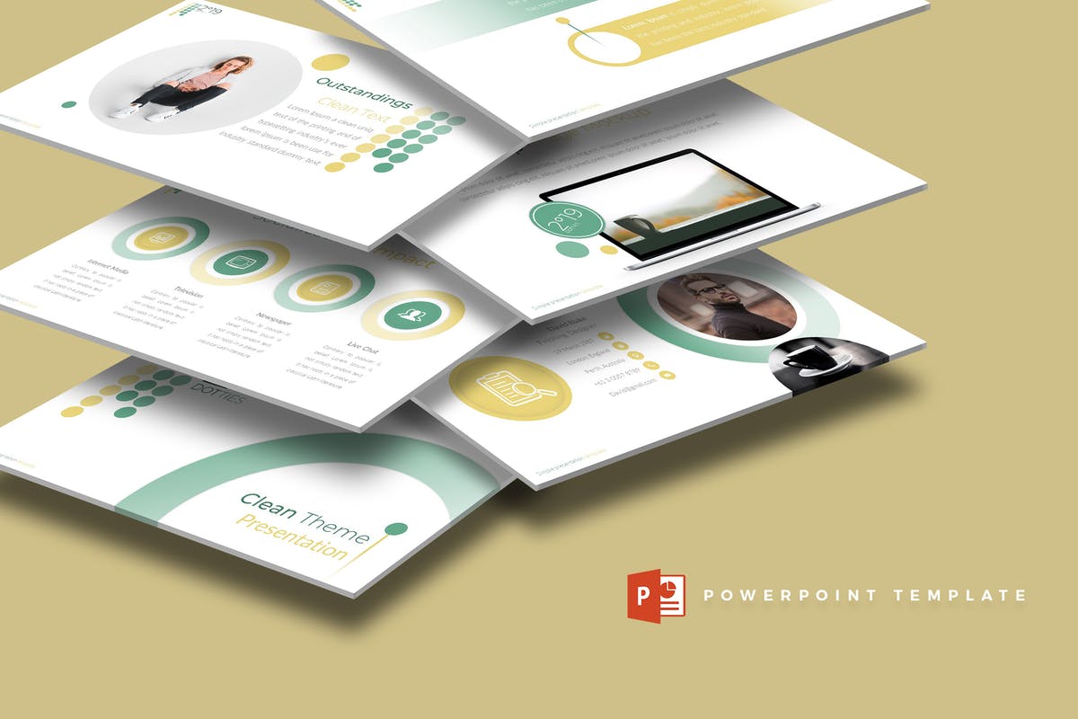 企业团队宣传演示简约风PPT幻灯片模板 2019 Dotties  – Powerpoint Template