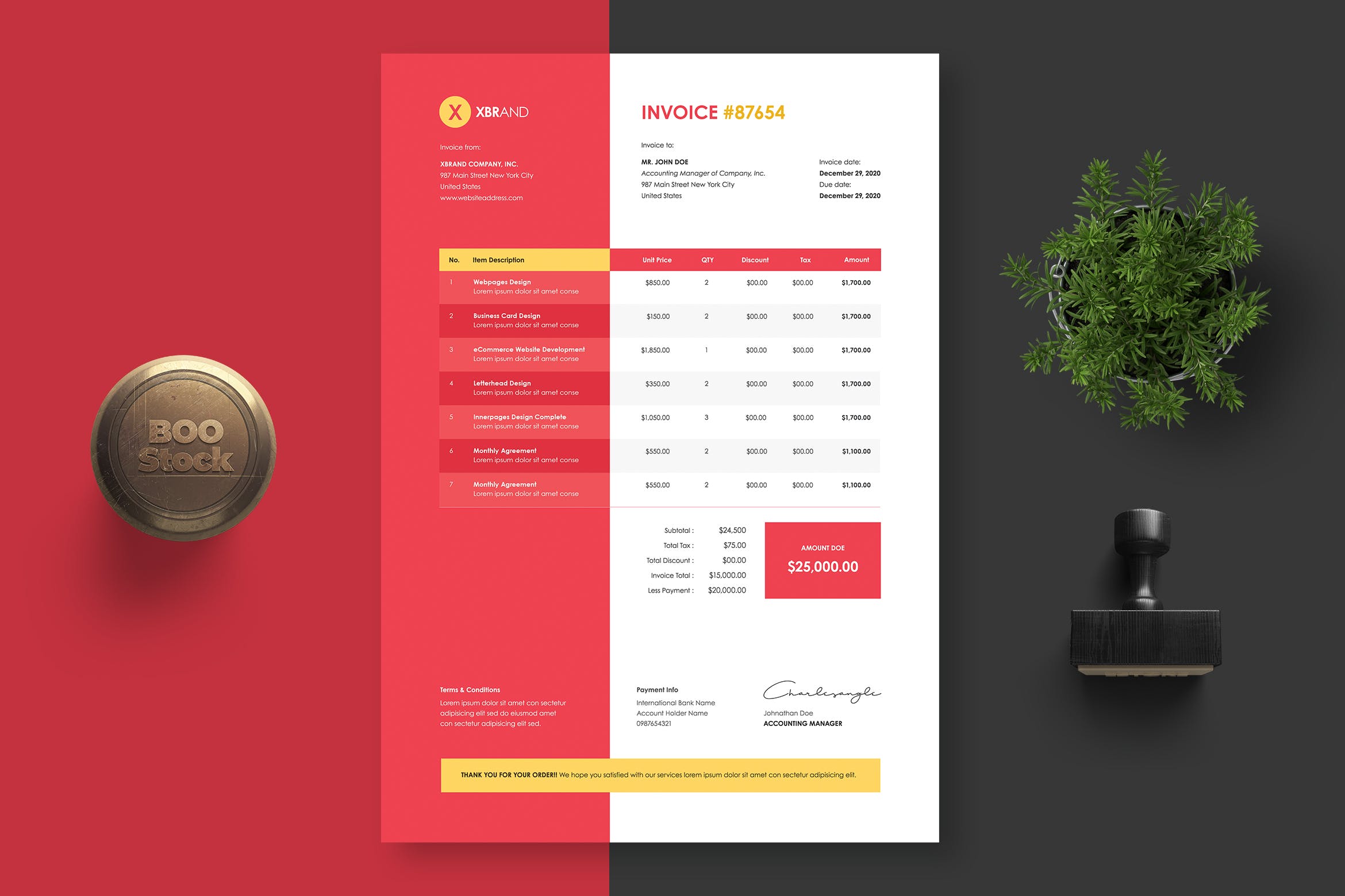 企业发票/购物单据版式设计模板v29 Invoice Template 29