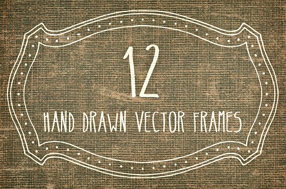 手绘装饰框矢量图形 Hand Made Vector Frames Pack 1