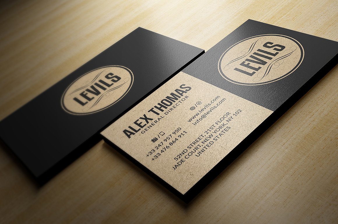 10个高品质的牛皮纸质感的名片设计模板