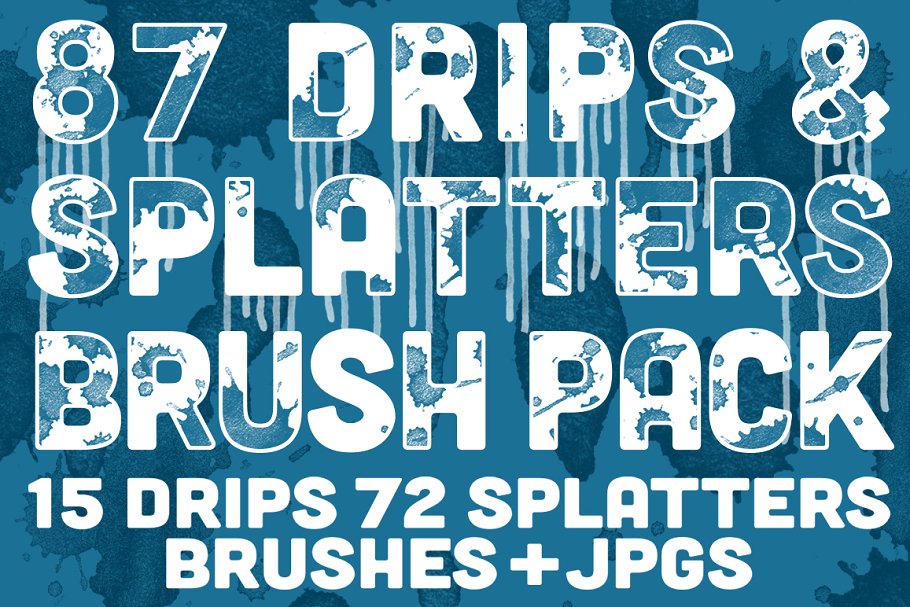 滴水液体飞溅PS笔刷 Drips & Splatters Brush Pack