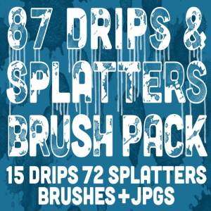 滴水液体飞溅PS笔刷 Drips & Splatters Brush Pack