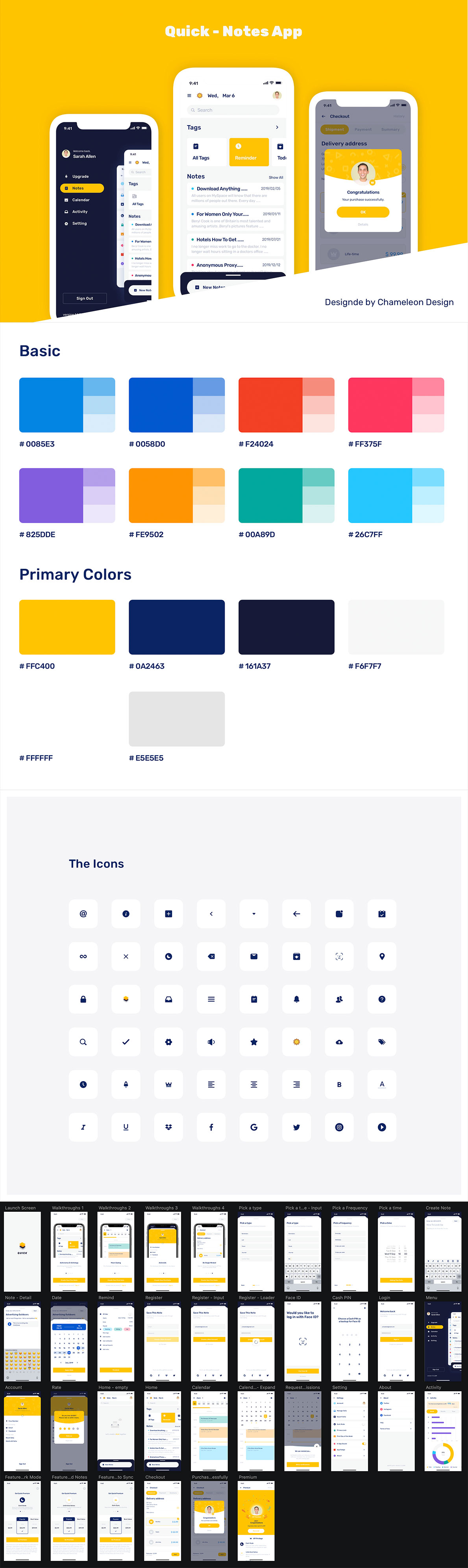 一流设计素材网下午茶：工作记事本创意APP UI KIT套装下载[Sketch,fig,XD]