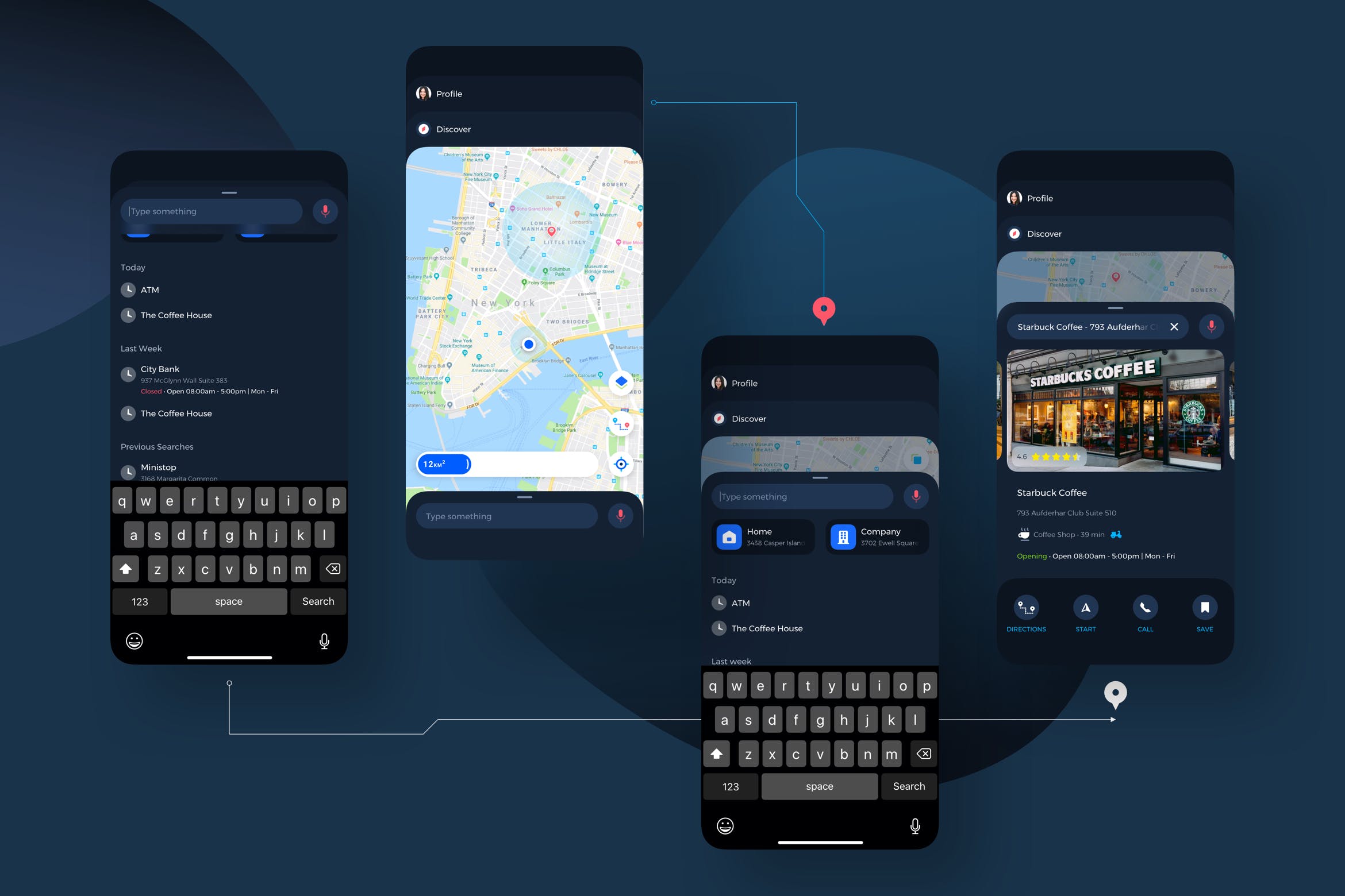 导航地图APP用户界面UI设计模板 Navigation Map UI Kit – TH