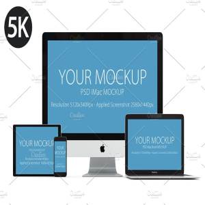 5K高分辨率Apple设备样机合集[白色版本] Apple Mockup products – 1 (white)