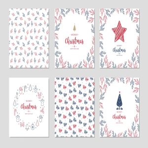 圣诞贺卡矢量设计模板素材v2 Christmas Card Set Vector vol.2