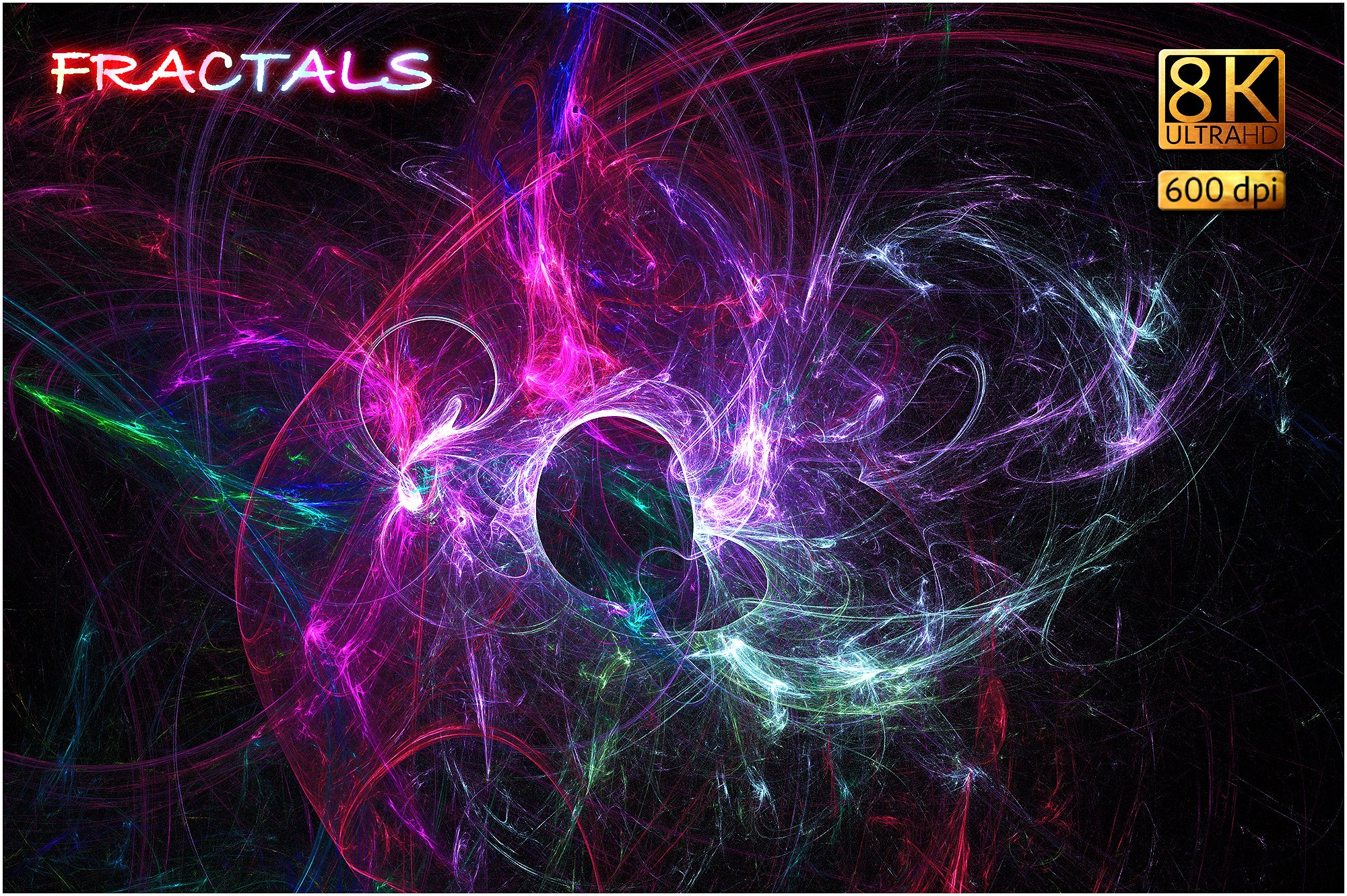 8K超高清分辨率不规则梦幻线条叠层背景 8K Fractals