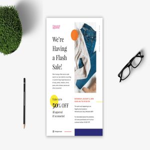 社交电商品牌特卖场海报传单设计模板 Flash Sale Flyer