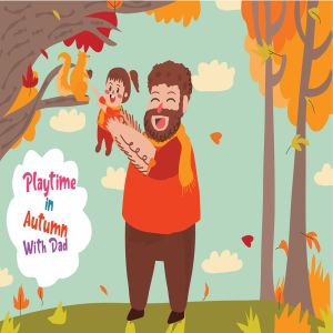 秋季亲子活动主题矢量插画素材 Autumn With Dad – Vector Illustration